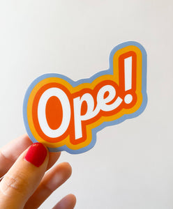Ope! Retro Exclamation Vinyl Sticker