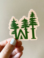 Load image into Gallery viewer, WI Camping Forest Vinyl Sticker: Pink/green