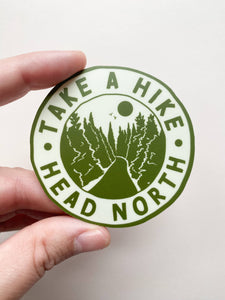 Take a Hike Head North Vinyl Sticker