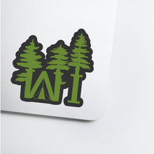 Load image into Gallery viewer, WI Camping Forest Vinyl Sticker: Pink/green