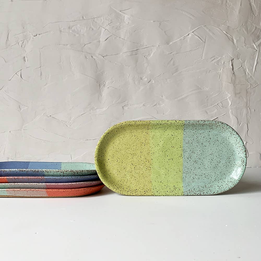 Small Oval Stoneware Platter - Available in Assorted Colors