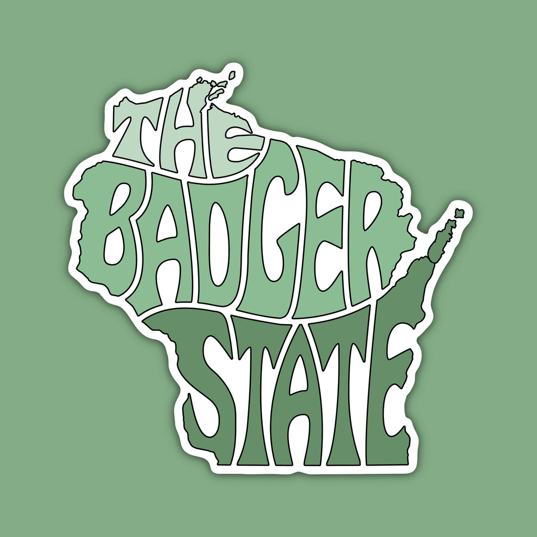 Wisconsin Nickname Sticker - The Badger State (Forest)