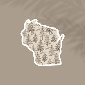 Wisconsin Pine Trees State Sticker