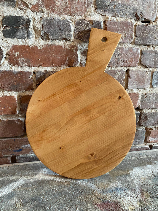 18" Round Wooden Paddle, Bread Board: Nutmeg